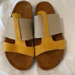 NIB Sundance Golden Linen sandals